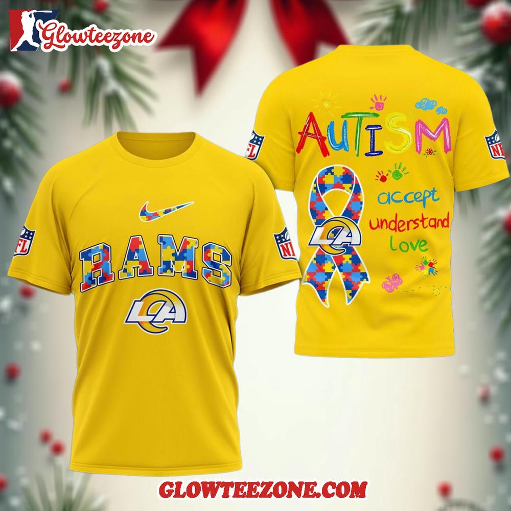 Los Angeles Rams Autism Awareness 3d Shirt 1
