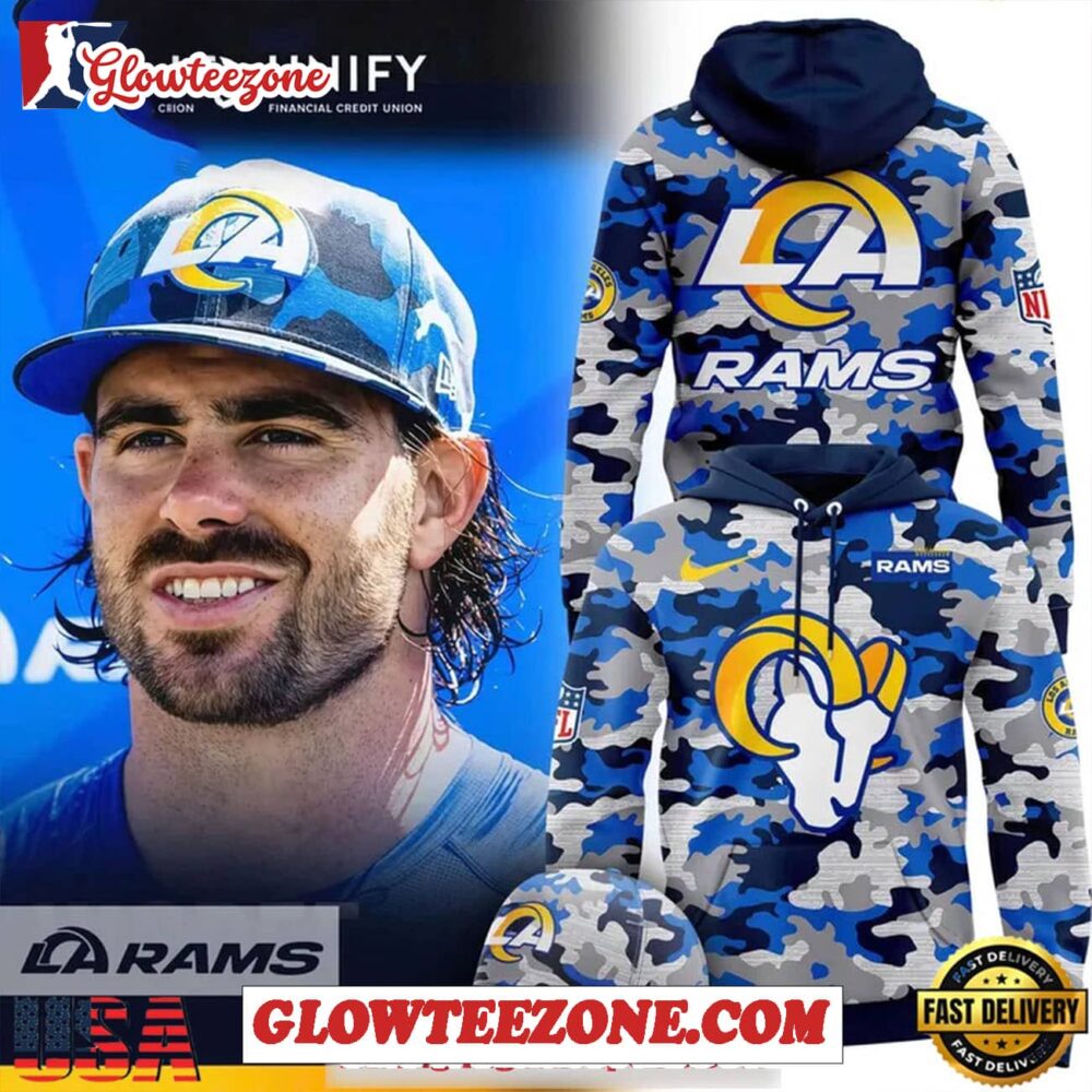 Los Angeles Rams Military Day Limited All Over Print Hoodie Shirt 1