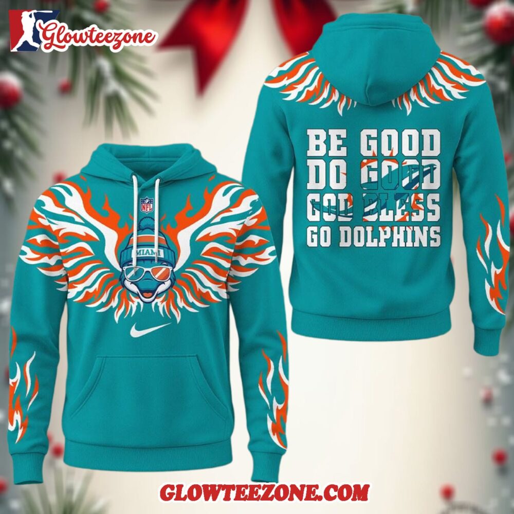 Miami Dolphins 2025 Nfl Fire Wings All Over Print Hoodie Shirt 1