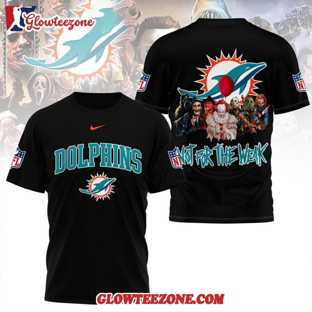 Miami Dolphins 2025 Nfl Not For The Weak Halloween All Over Print Shirt 1