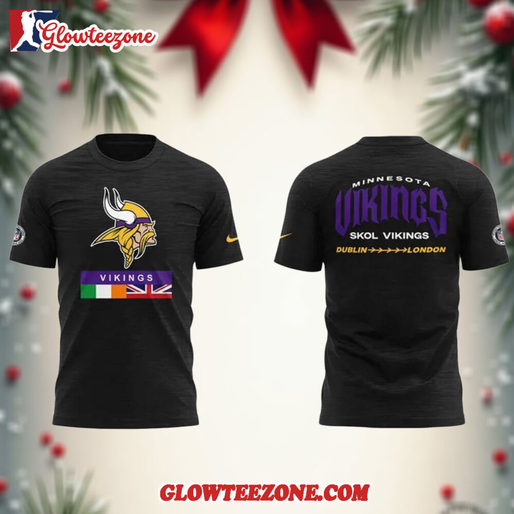 Minnesota Vikings 2025 Dublin And London Vikings T Shirt 1