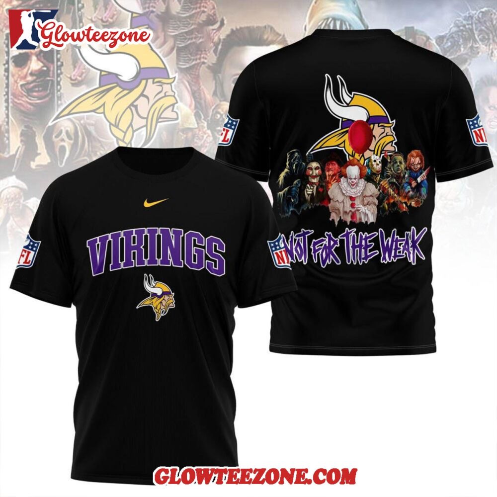 Minnesota Vikings 2025 Nfl Not For The Weak Halloween All Over Print Shirt 1