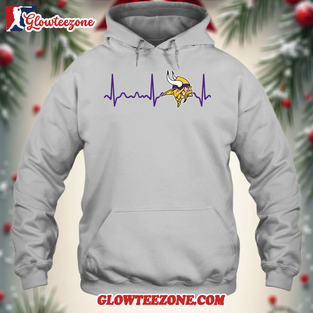 Minnesota Vikings Heartbeat Hoodie Unisex Football T shirt Hoodie 1