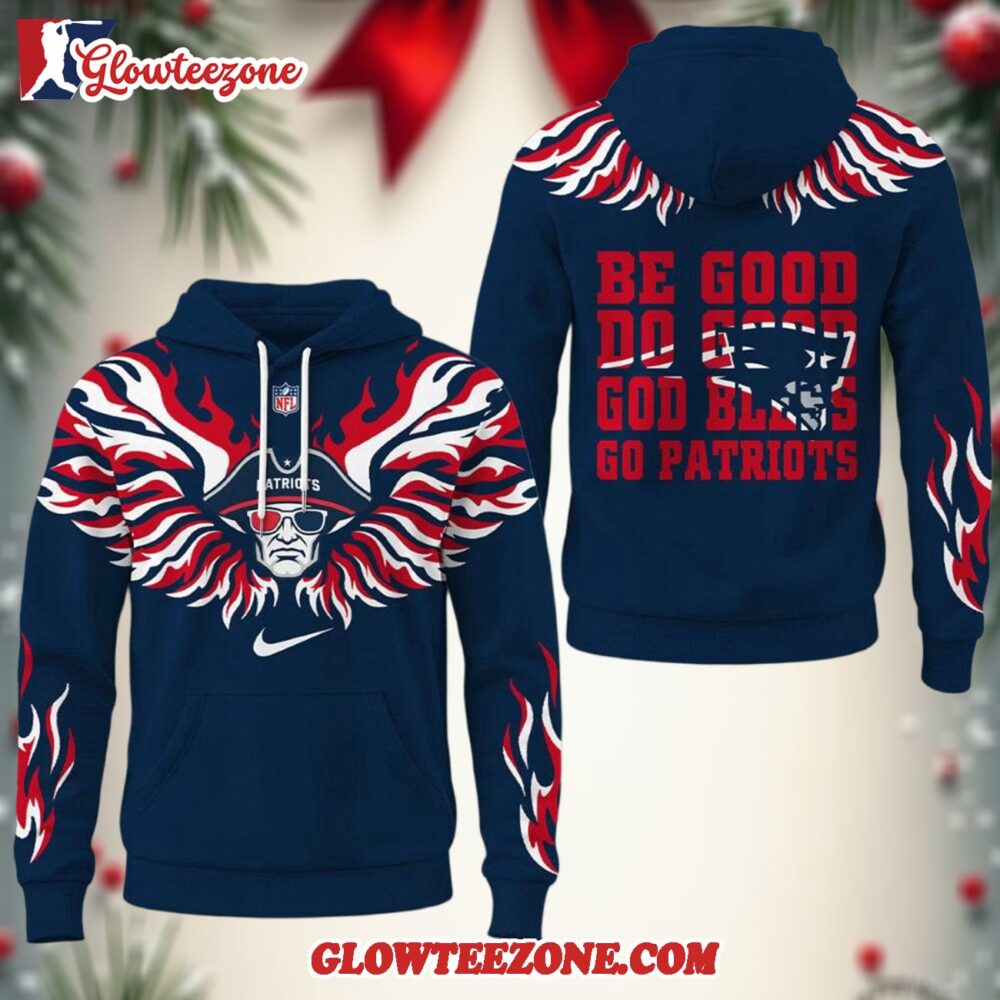 New England Patriots 2025 Nfl Fire Wings All Over Print Hoodie Shirt 1