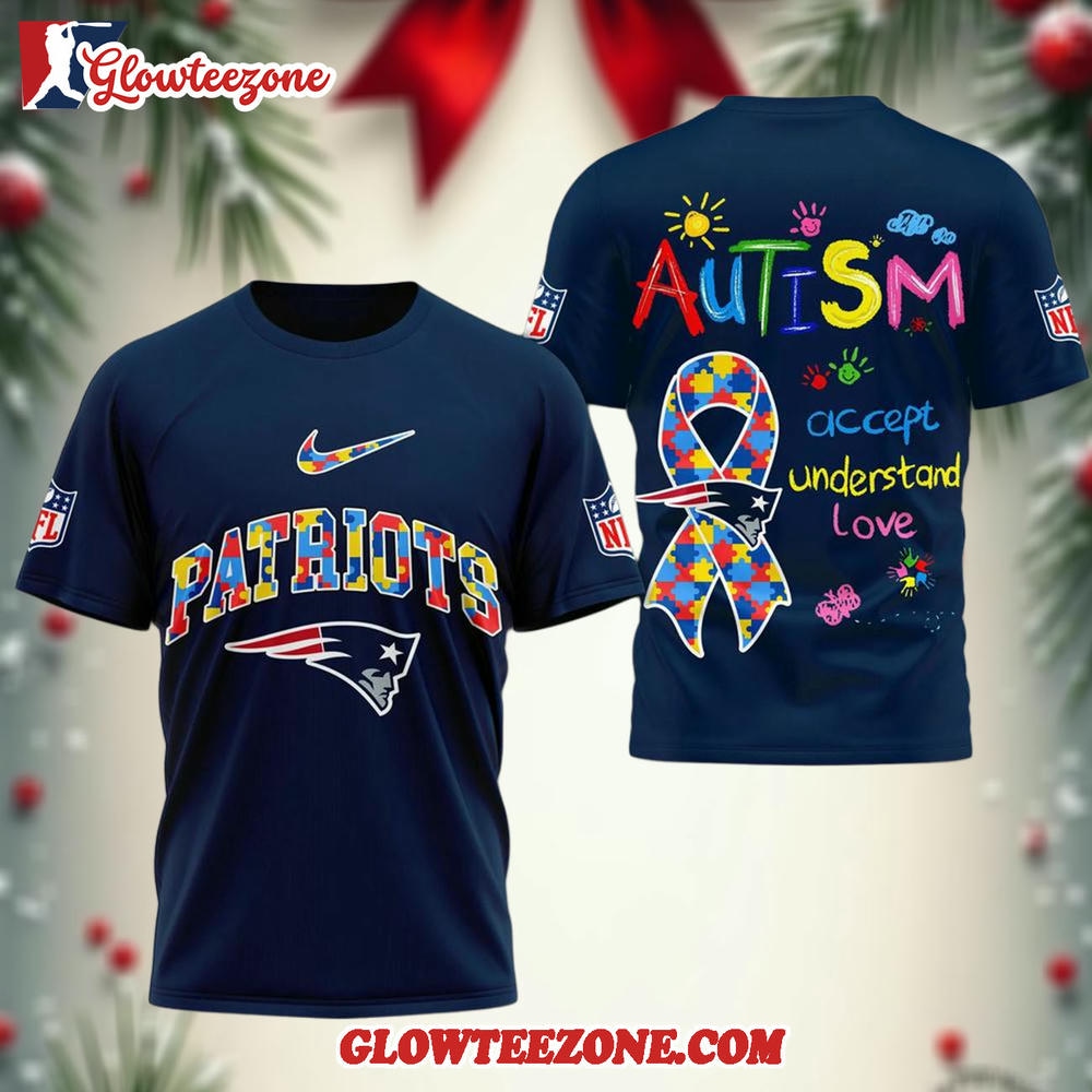 New England Patriots Autism Awareness 3d Shirt 1