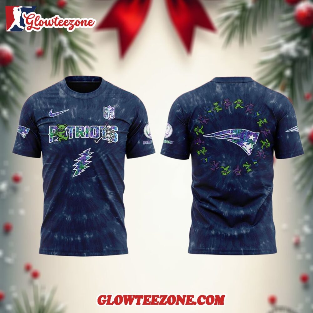 New England Patriots Grateful Dead 60th Anniversary 2025 3d Shirt 1