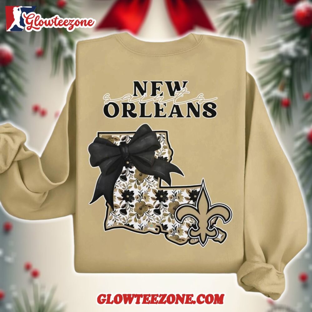 New Orleans Saints 2025 Nfl Cozy State Bow Sweatshirt 1