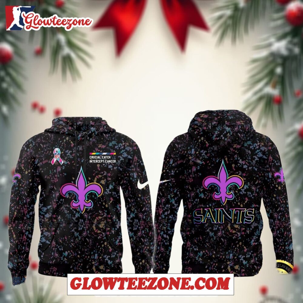 New Orleans Saints Crucial Catch Intercept Cancer 2025 Limited Edition Hoodie Shirt 1