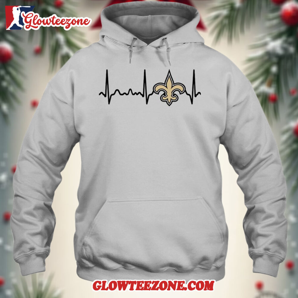 New Orleans Saints Heartbeat Hoodie Unisex Football T shirt Hoodie 1