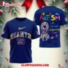 New York Giants Autism Awareness 3d Shirt 1