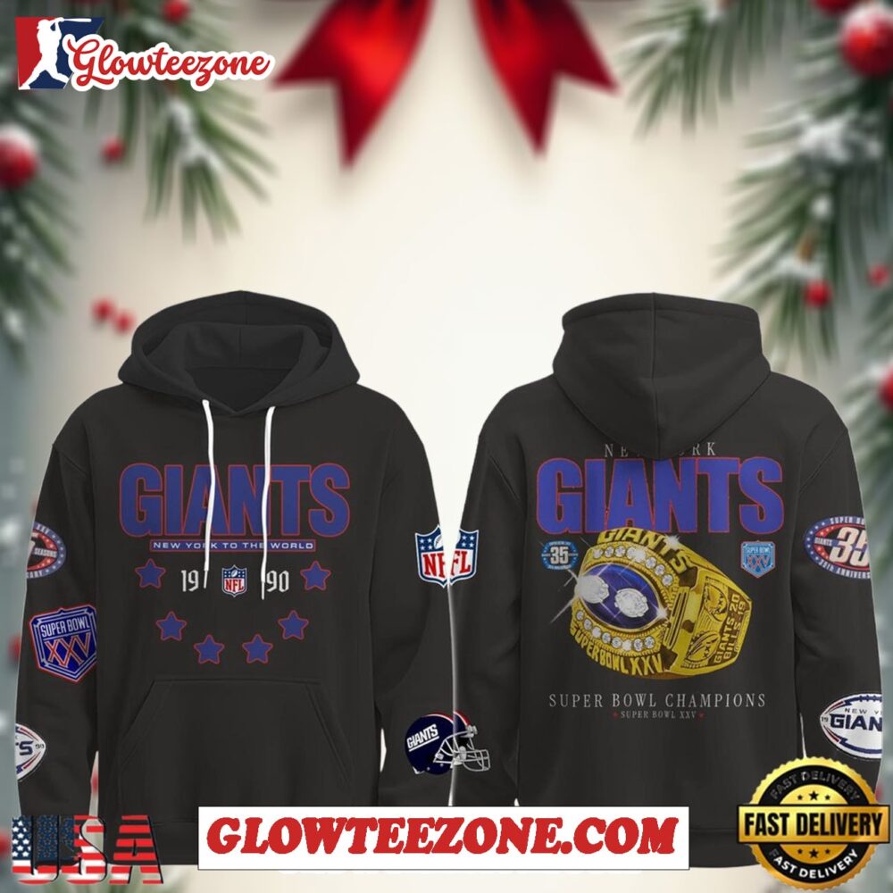 New York Giants Vintage 1990 Legacy Collection All Over Print Hoodie 1