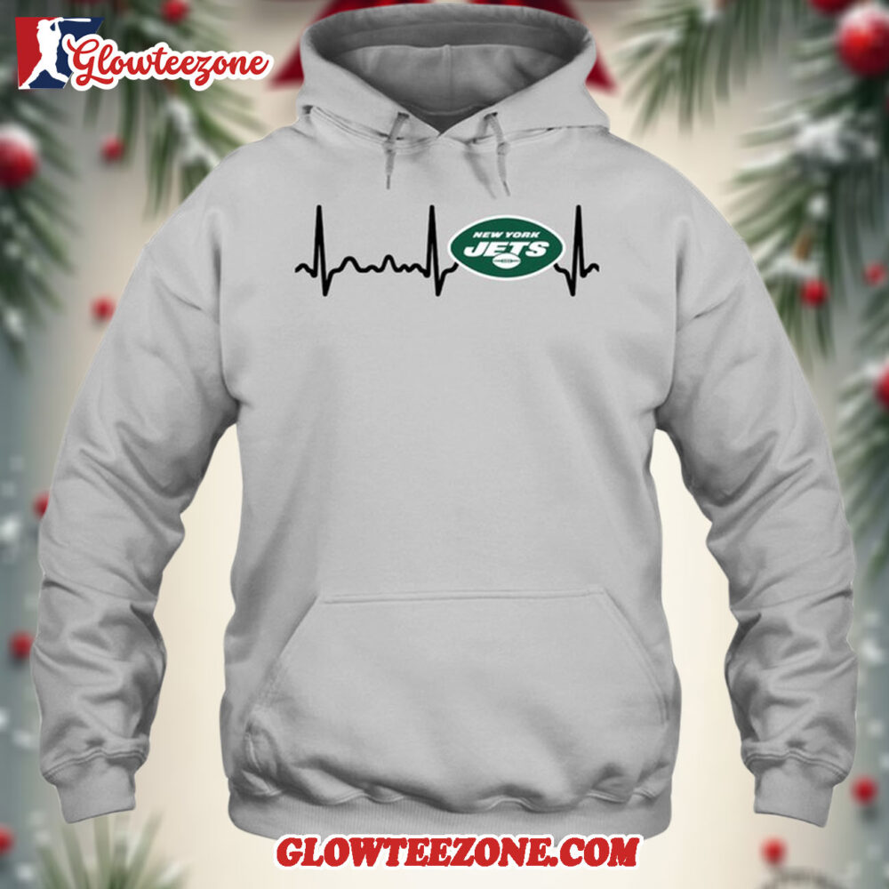 New York Jets Heartbeat Hoodie Unisex Football T shirt Hoodie 1