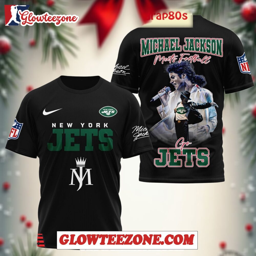 New York Jets Nfl Michael Jackson Fan Black 3d Shirt 1