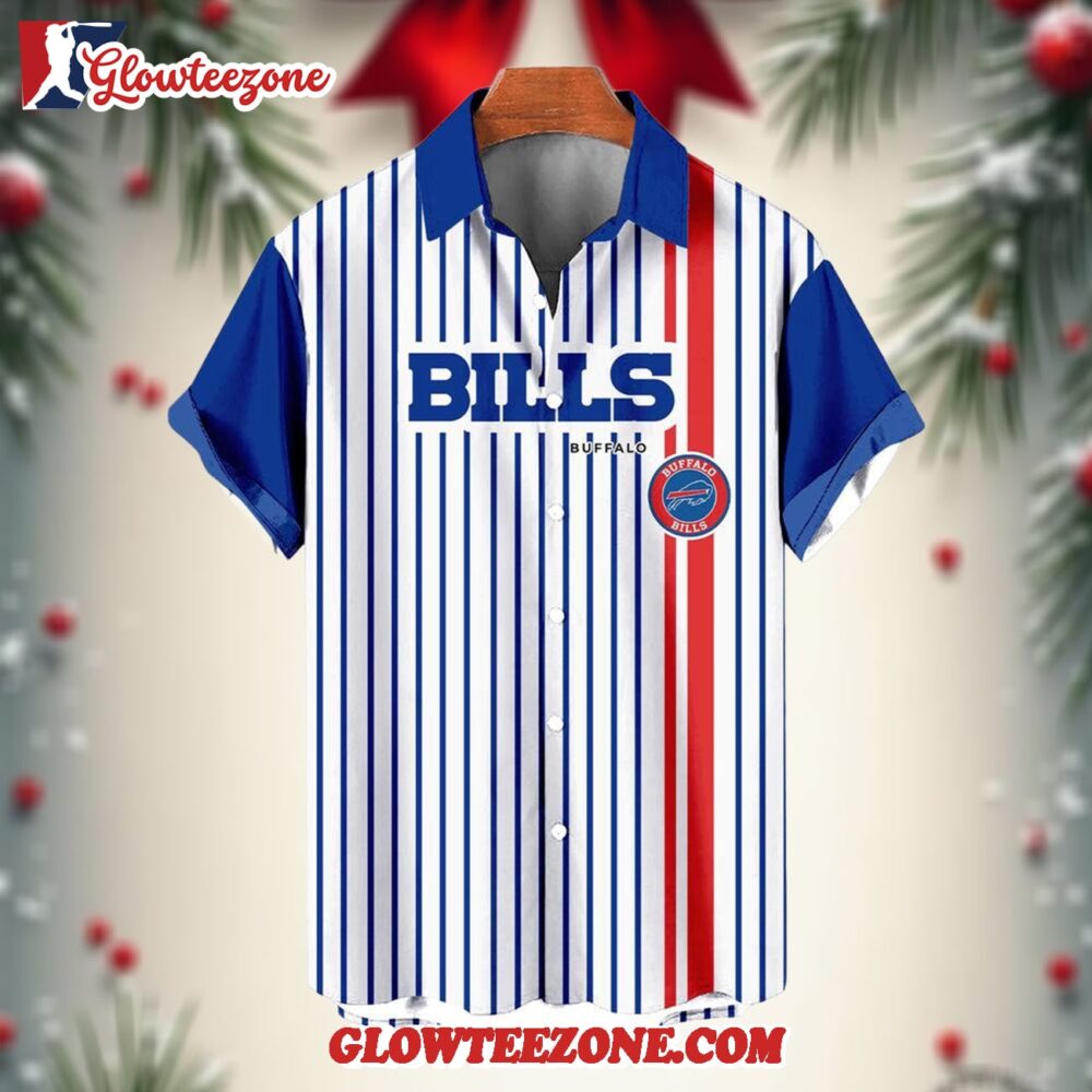 Nfl Buffalo Bills Classic Retro Mascot Line Summer Beach Hawaiian Shirt 1