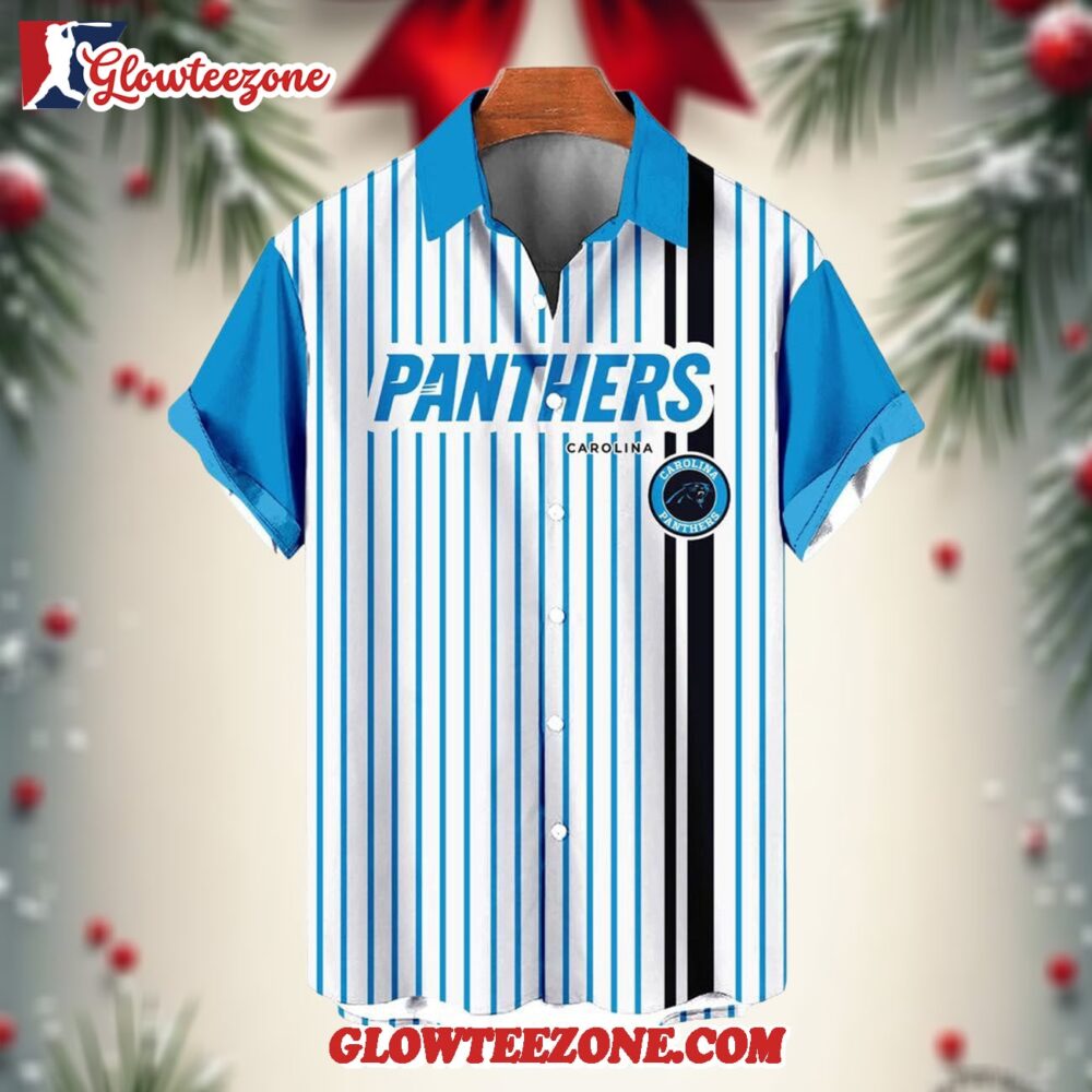 Nfl Carolina Panthers Classic Retro Mascot Line Summer Beach Hawaiian Shirt 1