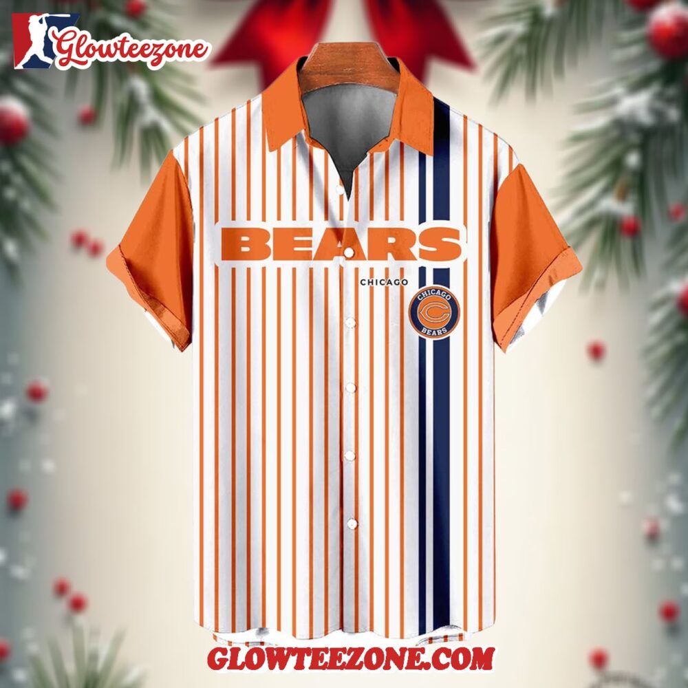 Nfl Chicago Bears Classic Retro Mascot Line Summer Beach Hawaiian Shirt 1