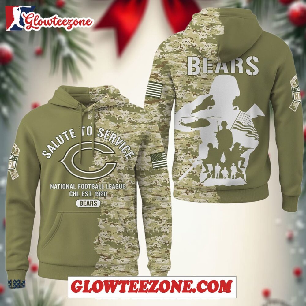 Nfl Chicago Bears Salute To Service 2025 Limited Edition Hoodie 1