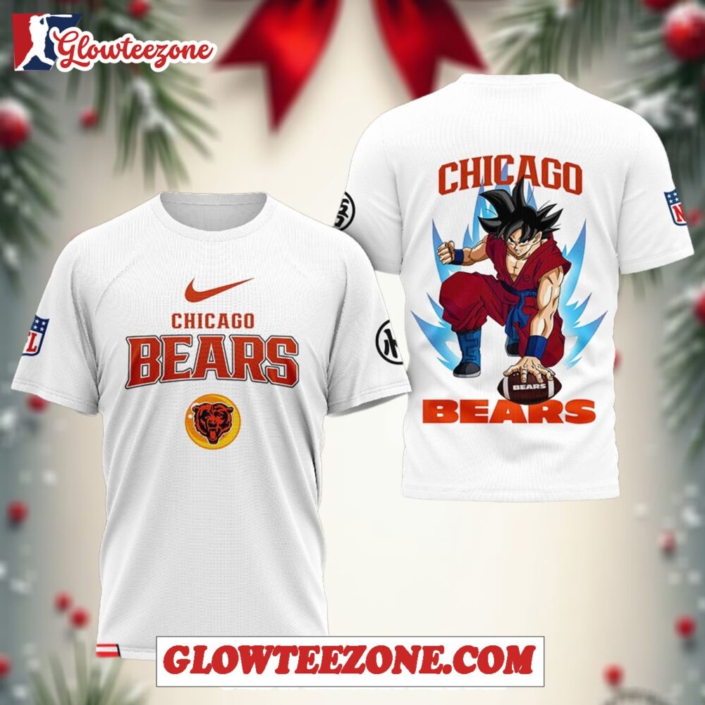 Nfl Chicago Bears X Dragon Ball Z Special T Shirt White 1
