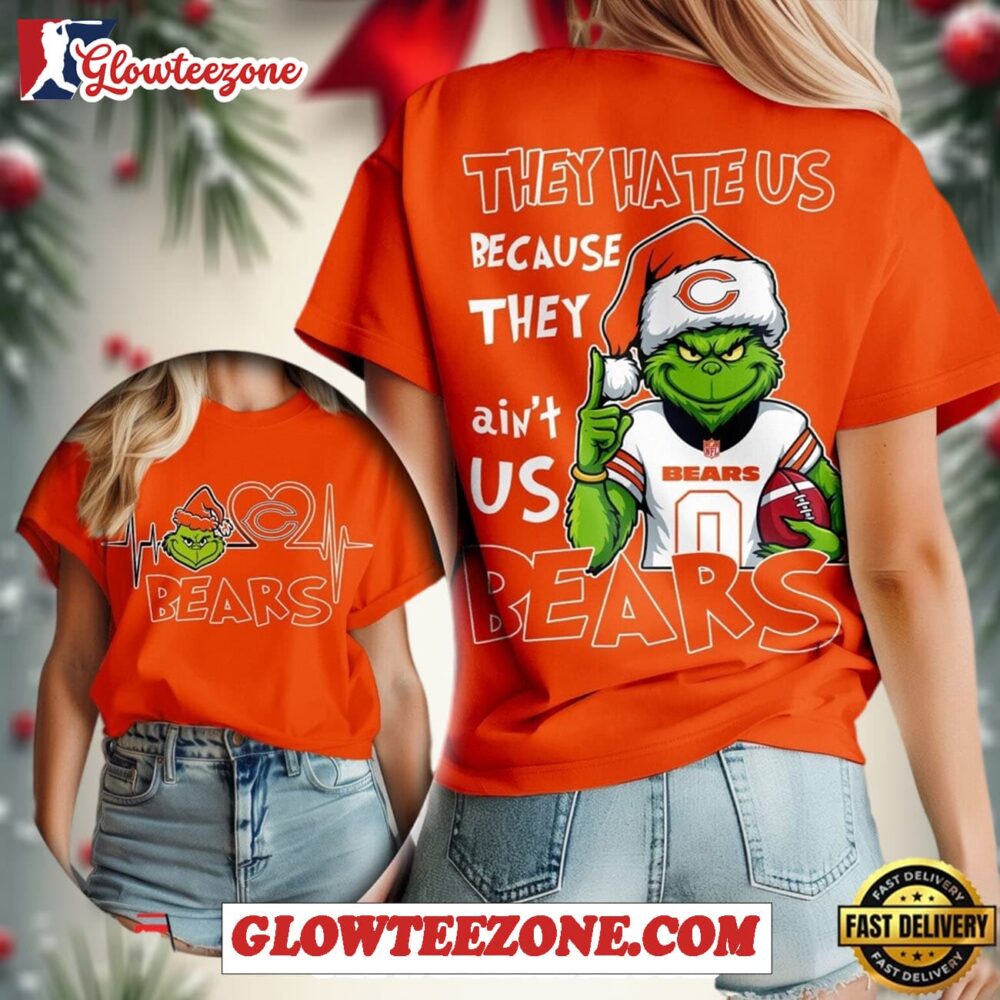 Nfl Chicago Bears X Grinch They Hate Us Womens All Over Print Shirt 1