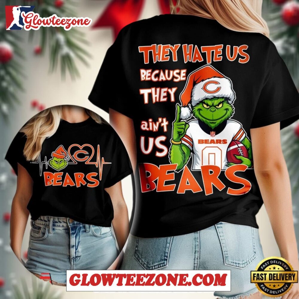 Nfl Chicago Bears X Grinch They Hate Us Womens T Shirt 1