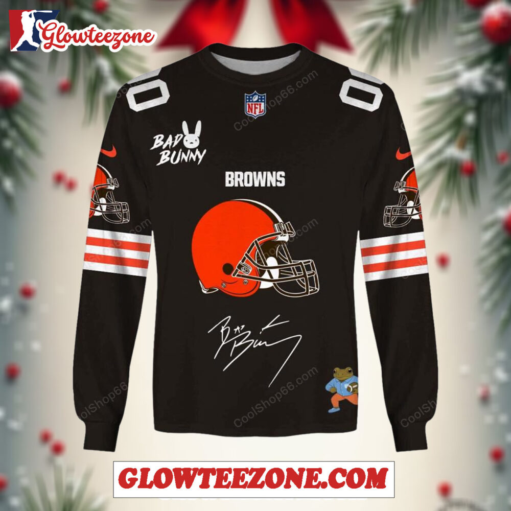 Nfl Cleveland Browns X Bad Bunny Super Bowl 2026 Special Edition Custom Sweatshirt 1