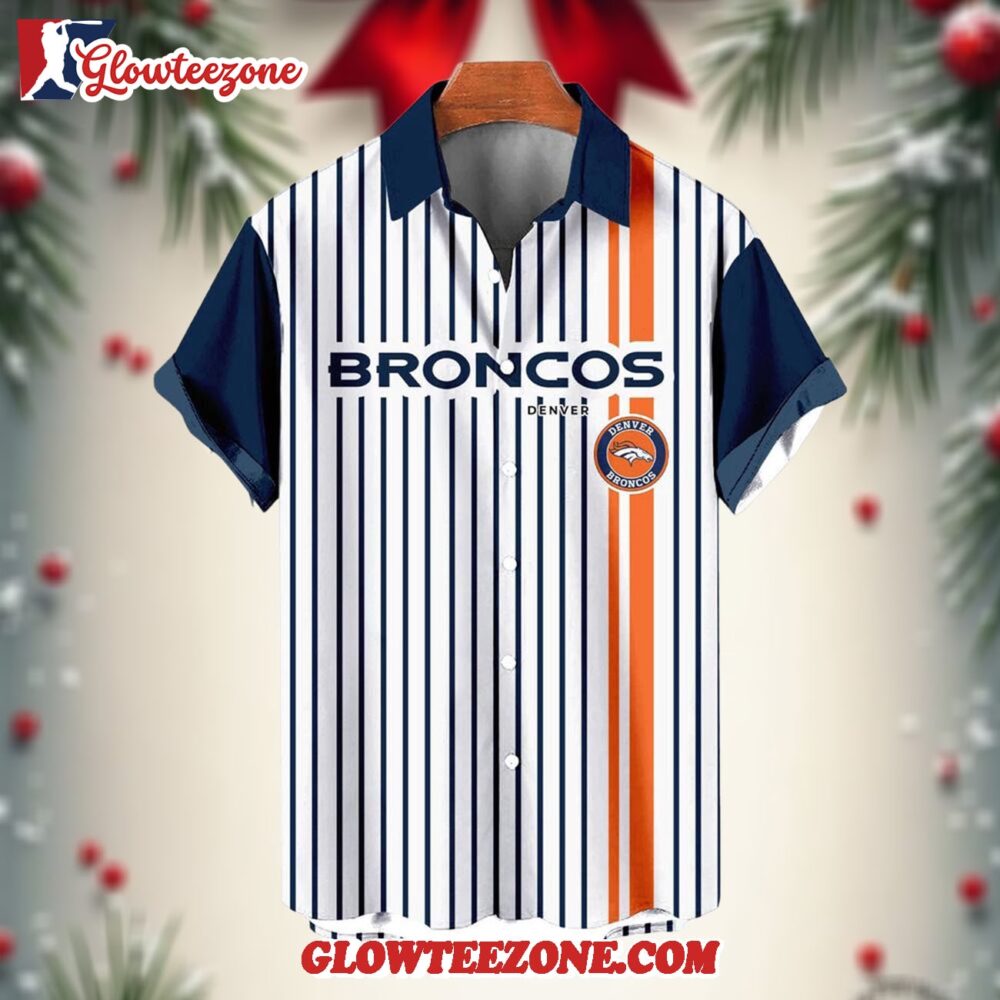 Nfl Denver Broncos Classic Retro Mascot Line Summer Beach Hawaiian Shirt 1