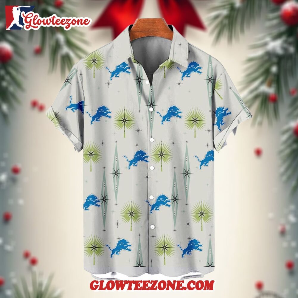 Nfl Detroit Lions Football Team Logo Funny Aloha Hawaiian Shirt 1