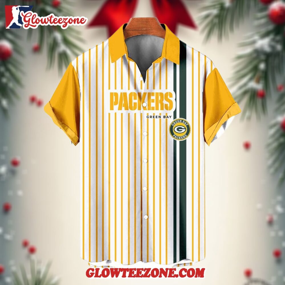 Nfl Green Bay Packers Classic Retro Mascot Line Summer Beach Hawaiian Shirt 1
