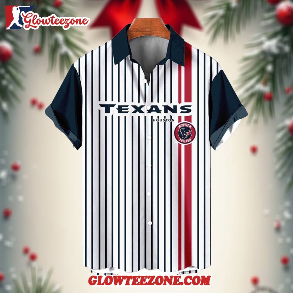 Nfl Houston Texans Classic Retro Mascot Line Summer Beach Hawaiian Shirt 1