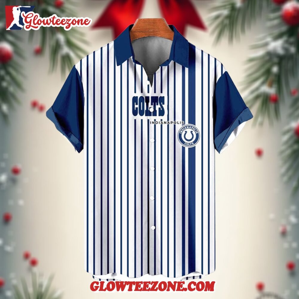 Nfl Indianapolis Colts Classic Retro Mascot Line Summer Beach Hawaiian Shirt 1