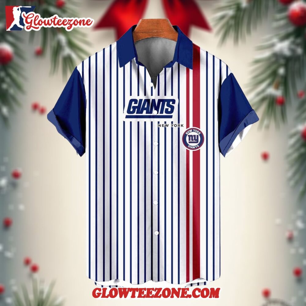 Nfl New York Giants Classic Retro Mascot Line Summer Beach Hawaiian Shirt 1