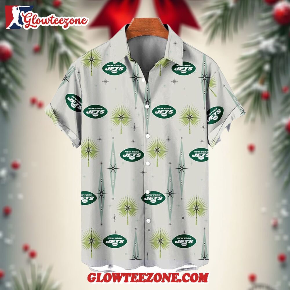 Nfl New York Jets Football Team Logo Funny Aloha Hawaiian Shirt 1