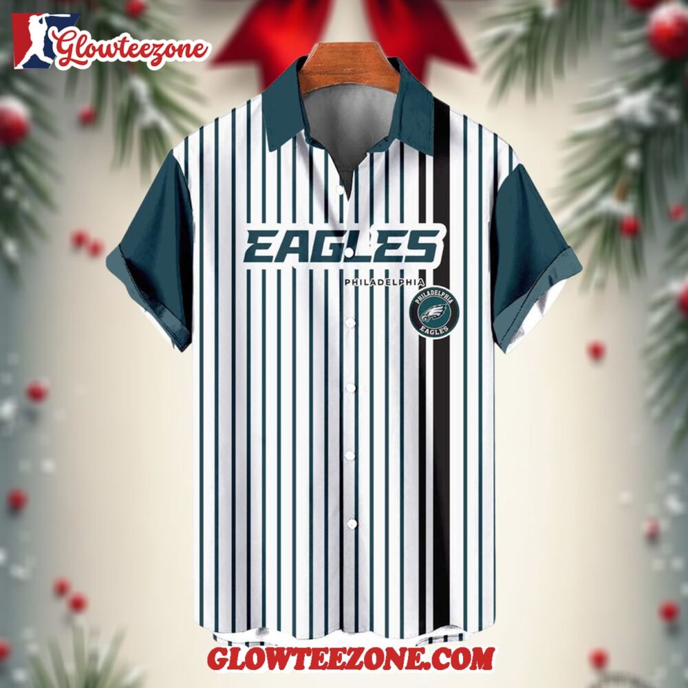 Nfl Philadelphia Eagles Classic Retro Mascot Line Summer Beach Hawaiian Shirt 1