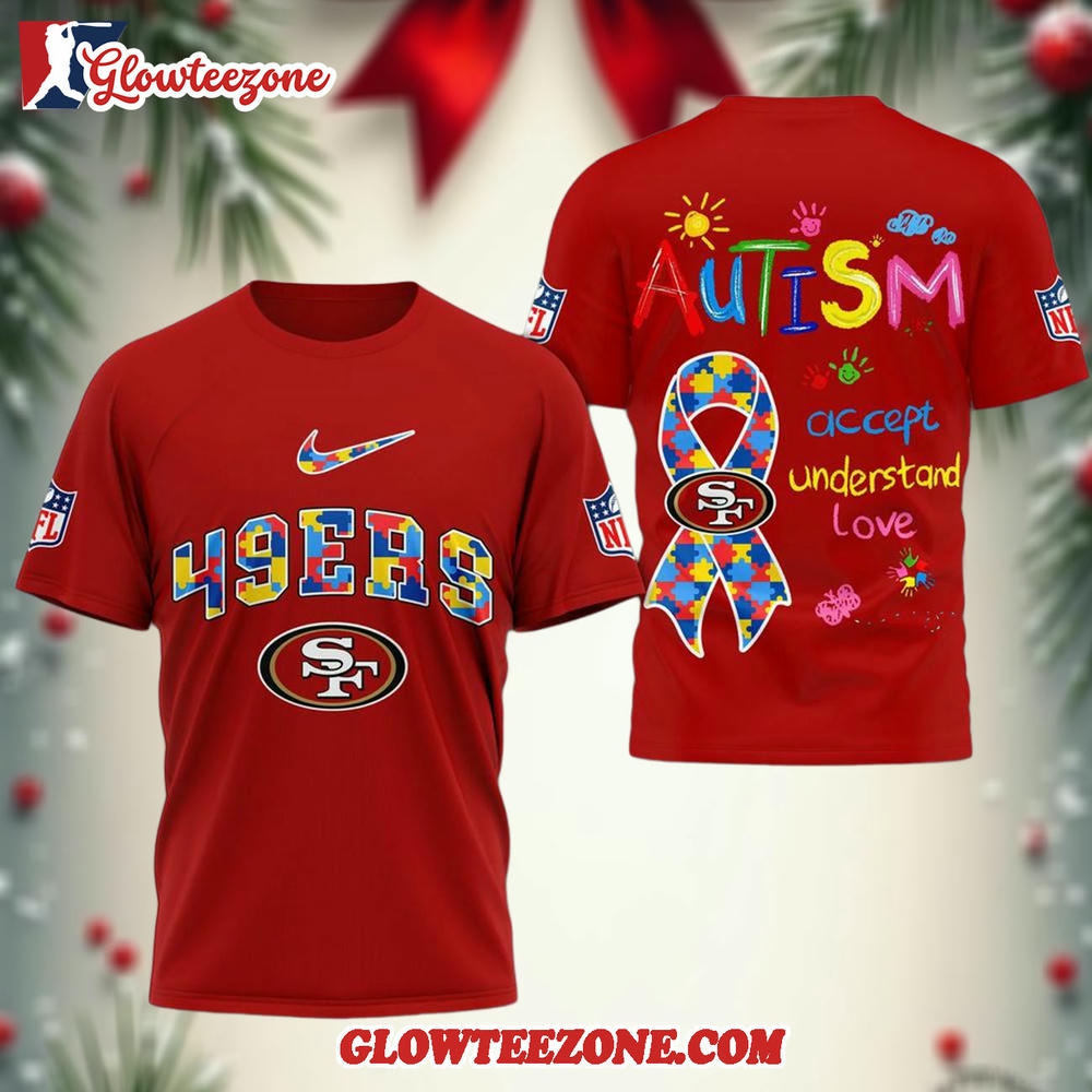 Nfl San Francisco 49ers 2025 Autism Awareness 3d Shirt 1
