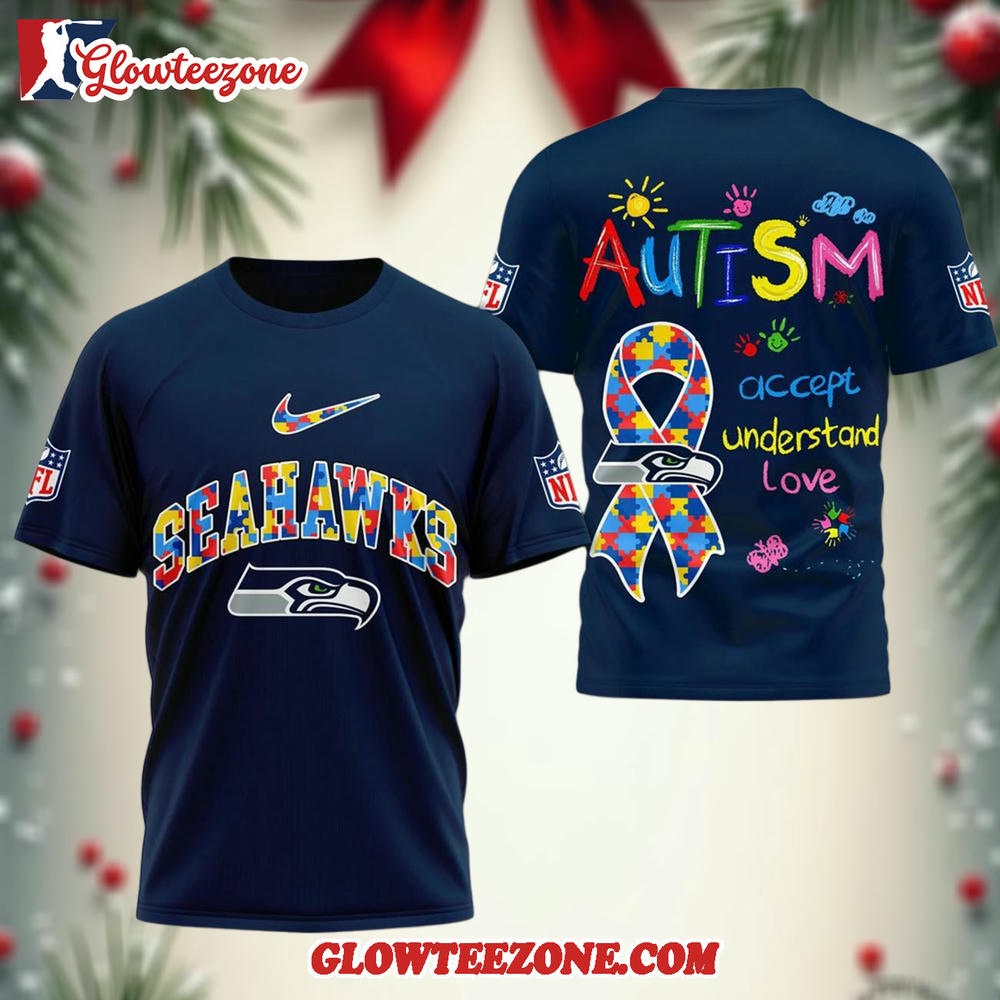 Nfl Seattle Seahawks 2025 Autism Awareness 3d Shirt 1