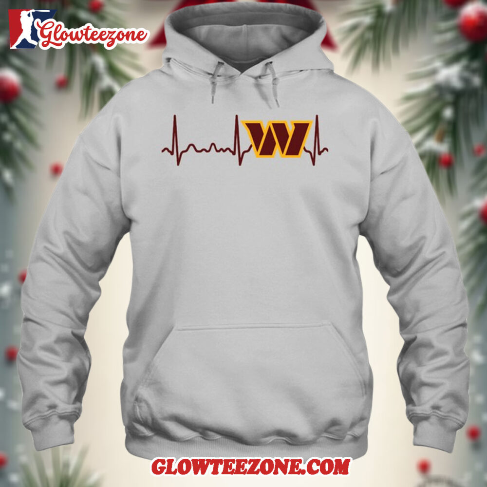 Nfl Washington Commanders Heartbeat Hoodie Unisex Football Tshirt Hoodie 1