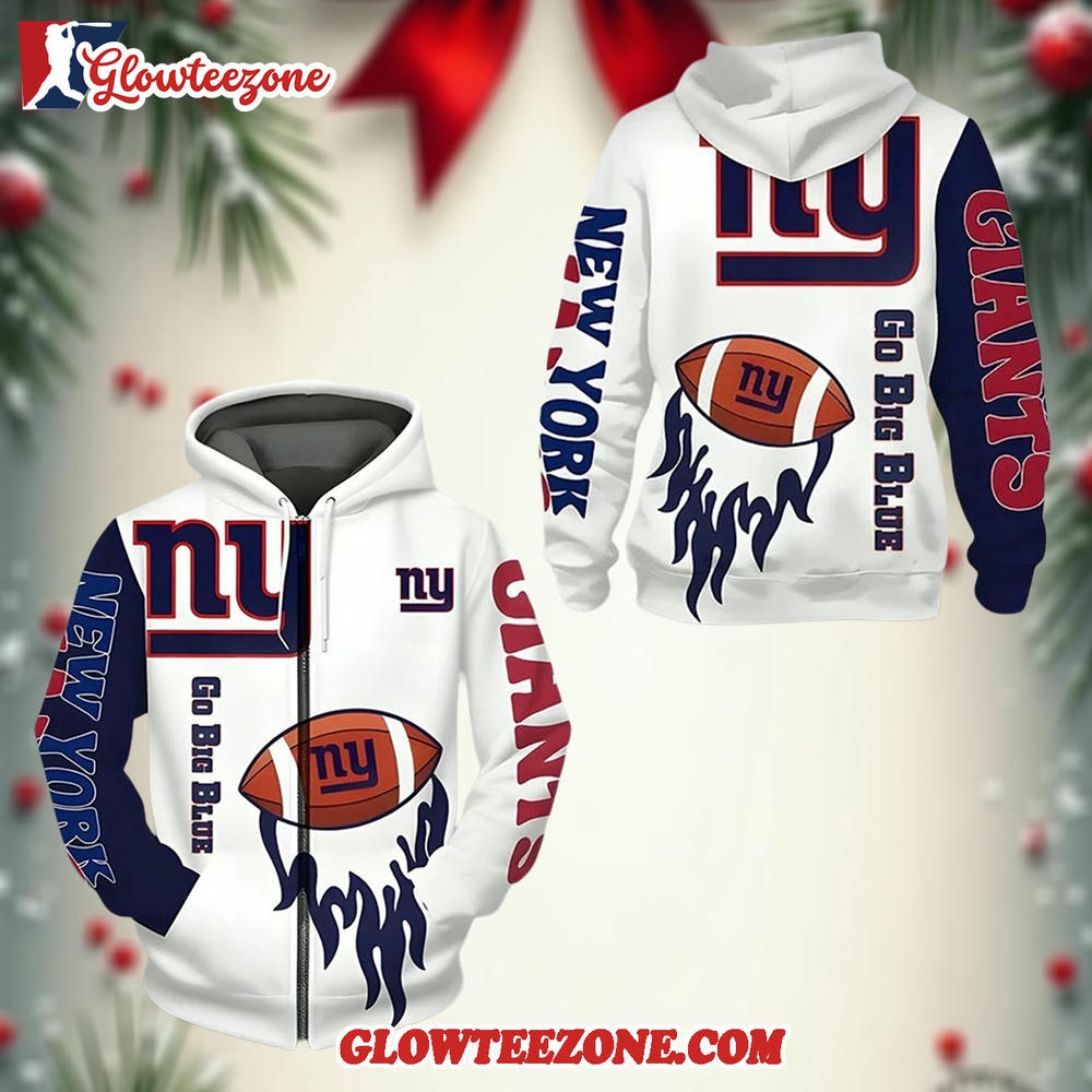 Ny Giants Go Big Blue Zip Hoodie 1