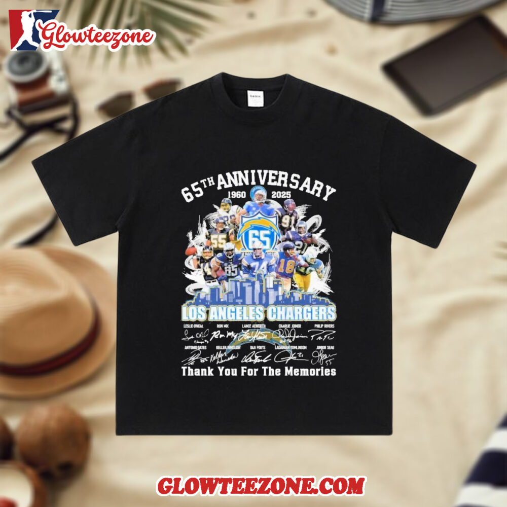 Official Los Angeles Chargers 65th Anniversary 1960 2025 Thank You For The Memories Shirt