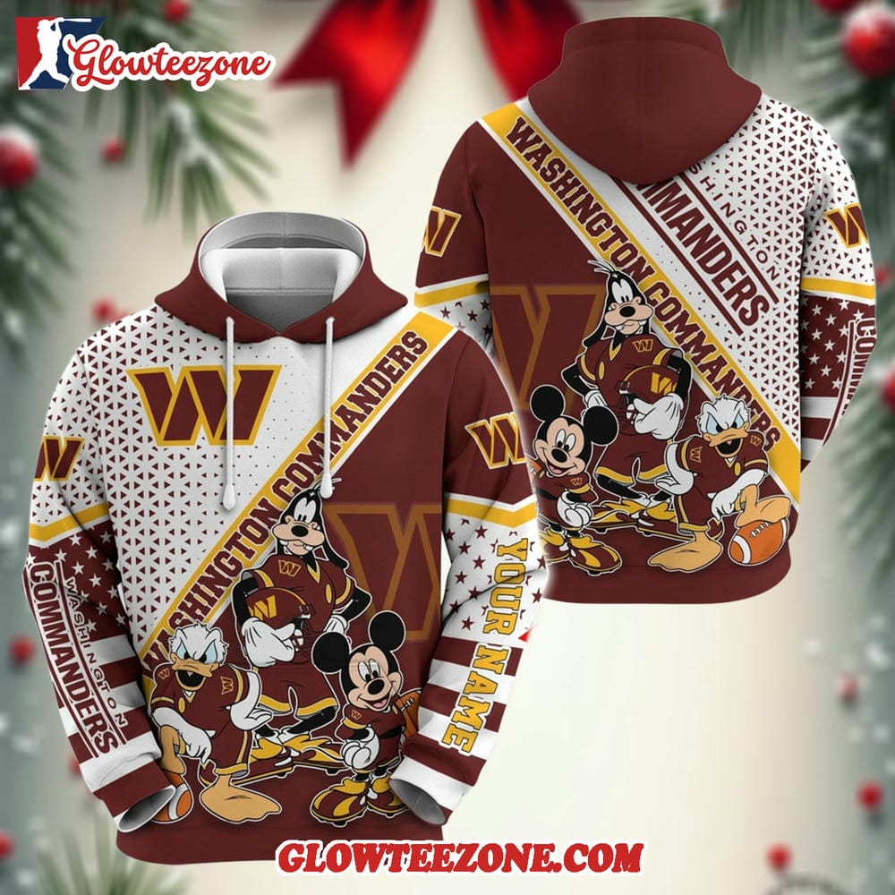 Personalized Nfl Washington Commanders Hoodie Character Cartoon Movie Unisex Hoodie 1