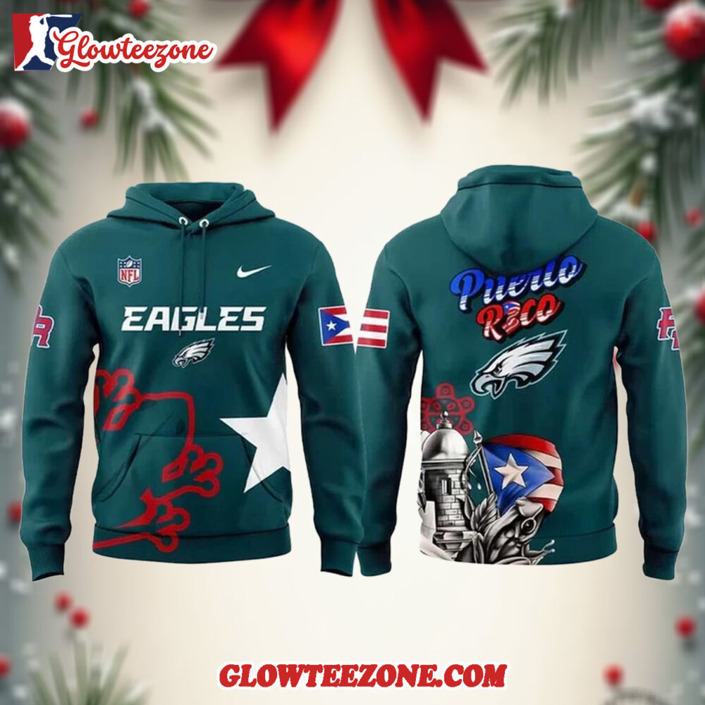 Philadelphia Eagles 2025 Nfl Puerto Rico Heritage Limited Hoodie Shirt 1