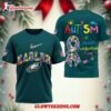 Philadelphia Eagles Autism Awareness 3d Shirt 1