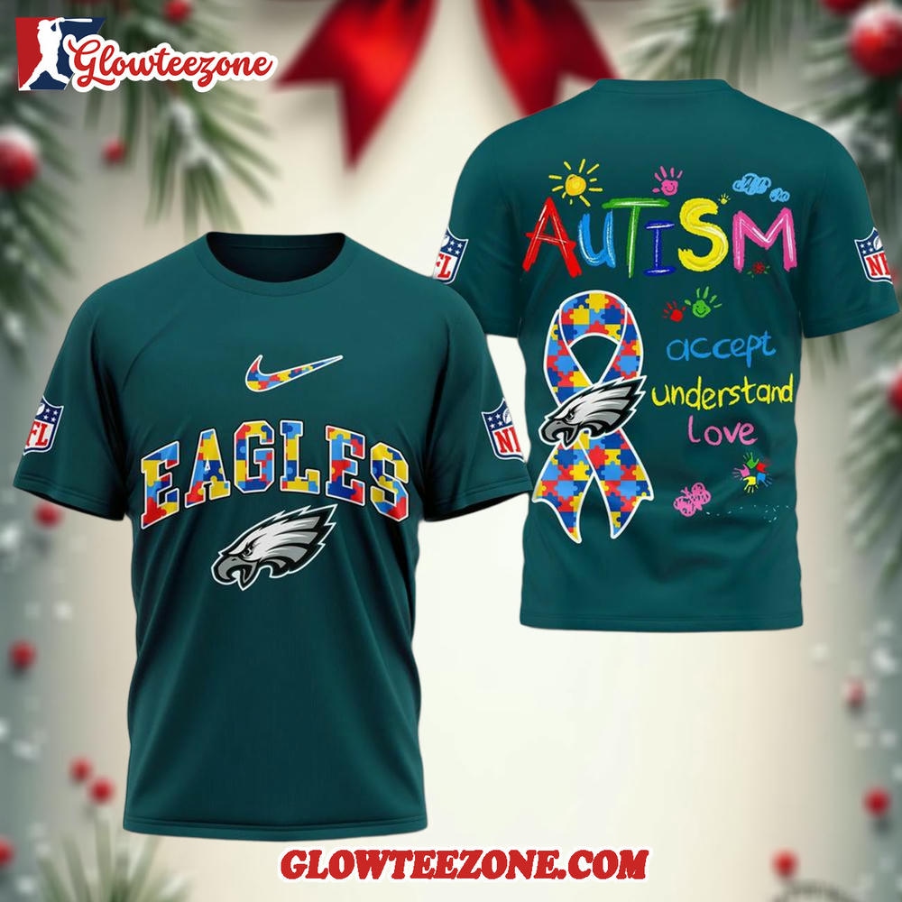 Philadelphia Eagles Autism Awareness 3d Shirt 1