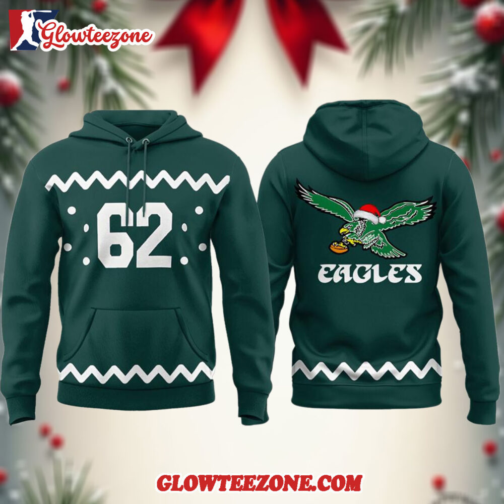 Philadelphia Eagles Christmas Jason Kelce 62 Fan Holiday Hoodie Shirt 1