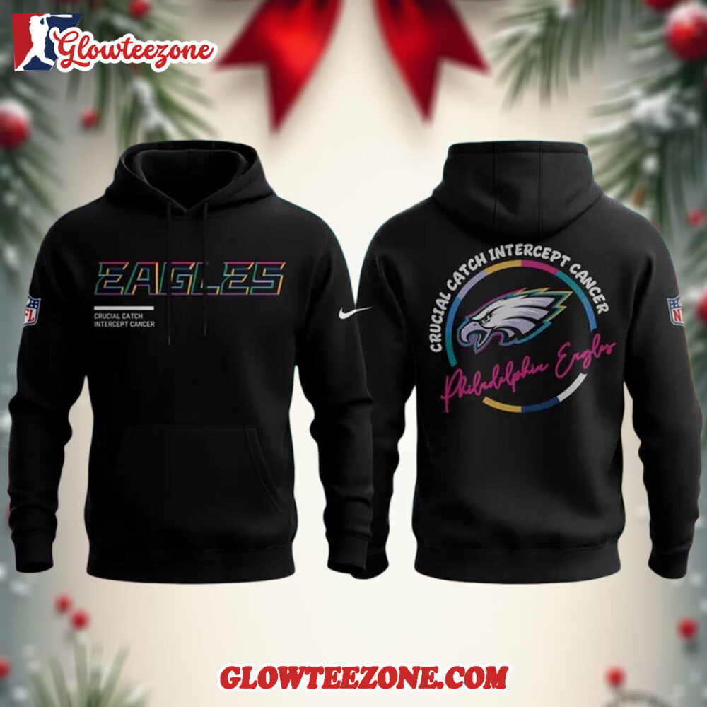 Philadelphia Eagles Crucial Catch 2025 Printed Hoodie 1