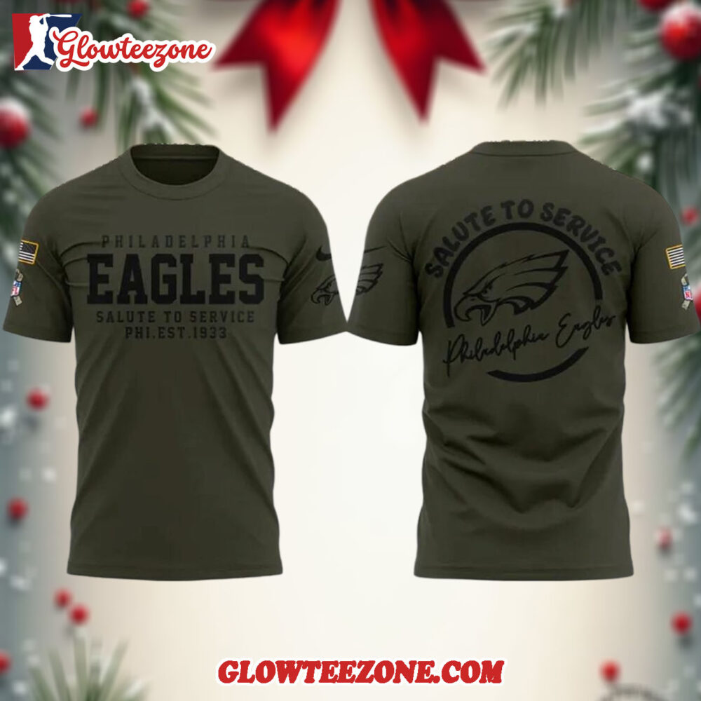 Philadelphia Eagles Salute To Service 2025 T Shirt 1