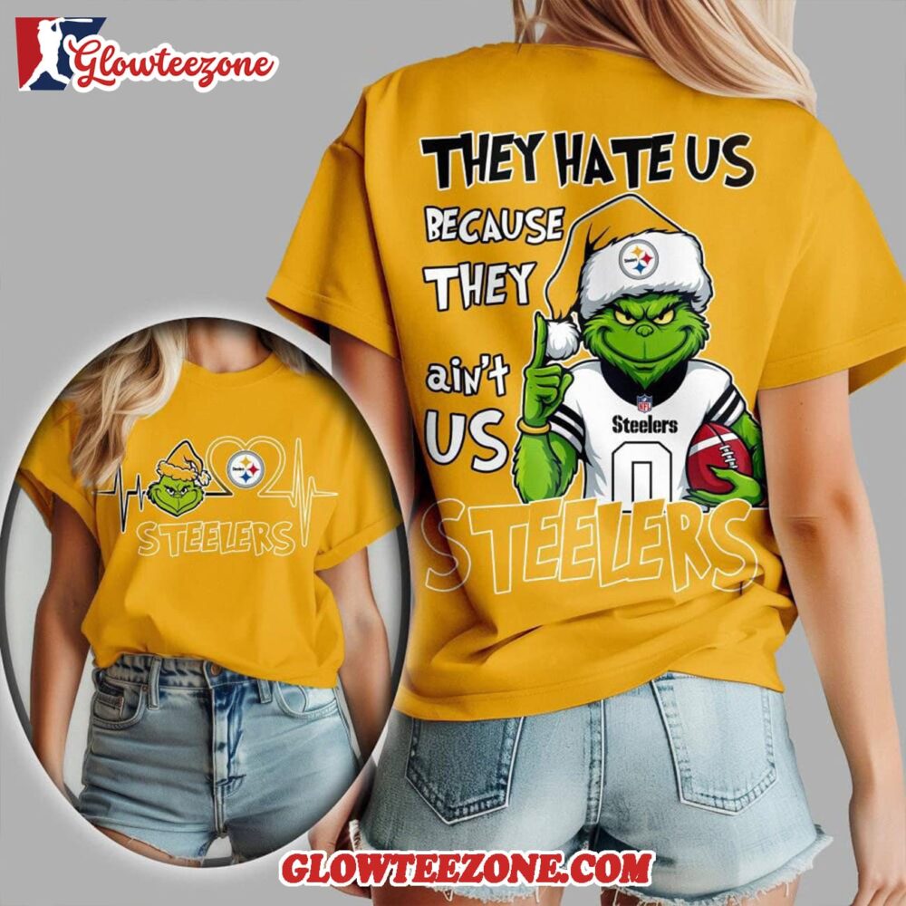 Pittsburgh Steelers 2025 Nfl Christmas Grinch They Hate Us All Over Print Shirt 1