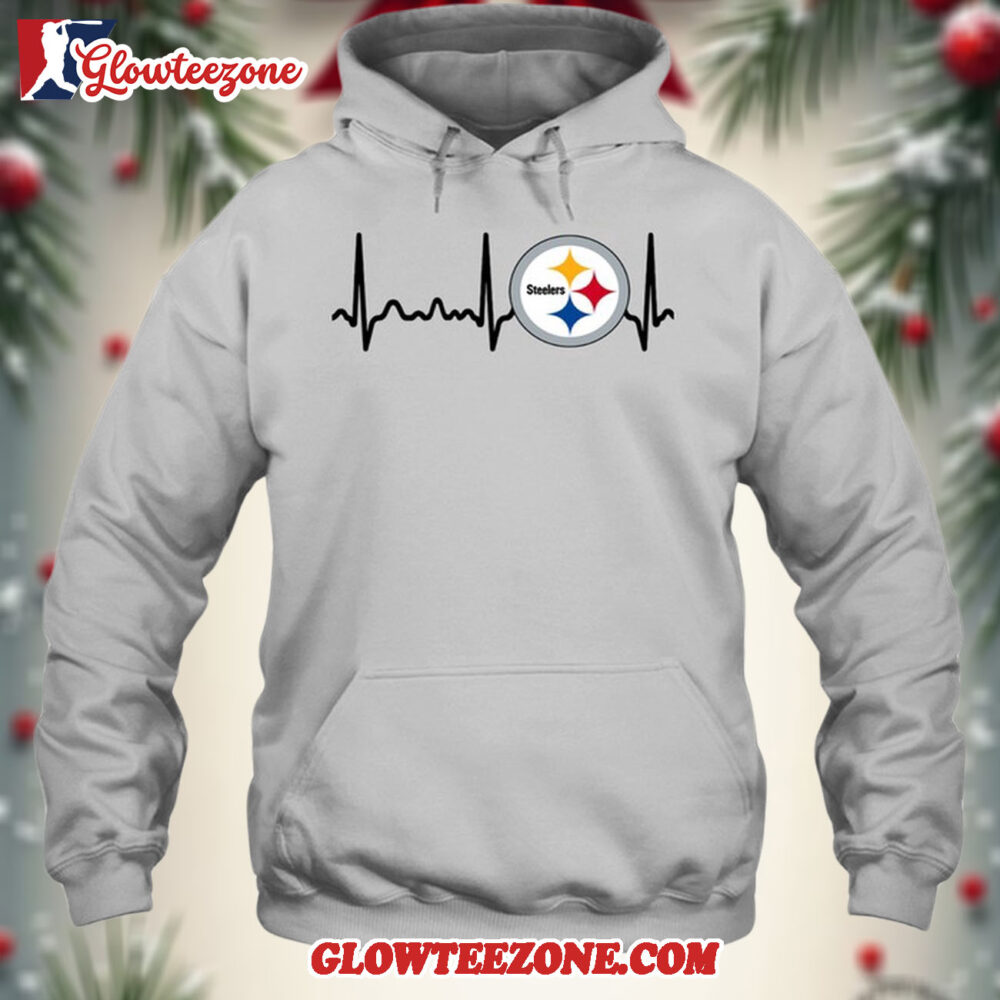 Pittsburgh Steelers Heartbeat Hoodie Unisex Football T shirt Hoodie 1