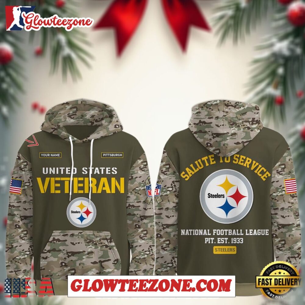 Pittsburgh Steelers Nfl Veteran Birthday 2025 Custom Name Unisex Hoodie 1