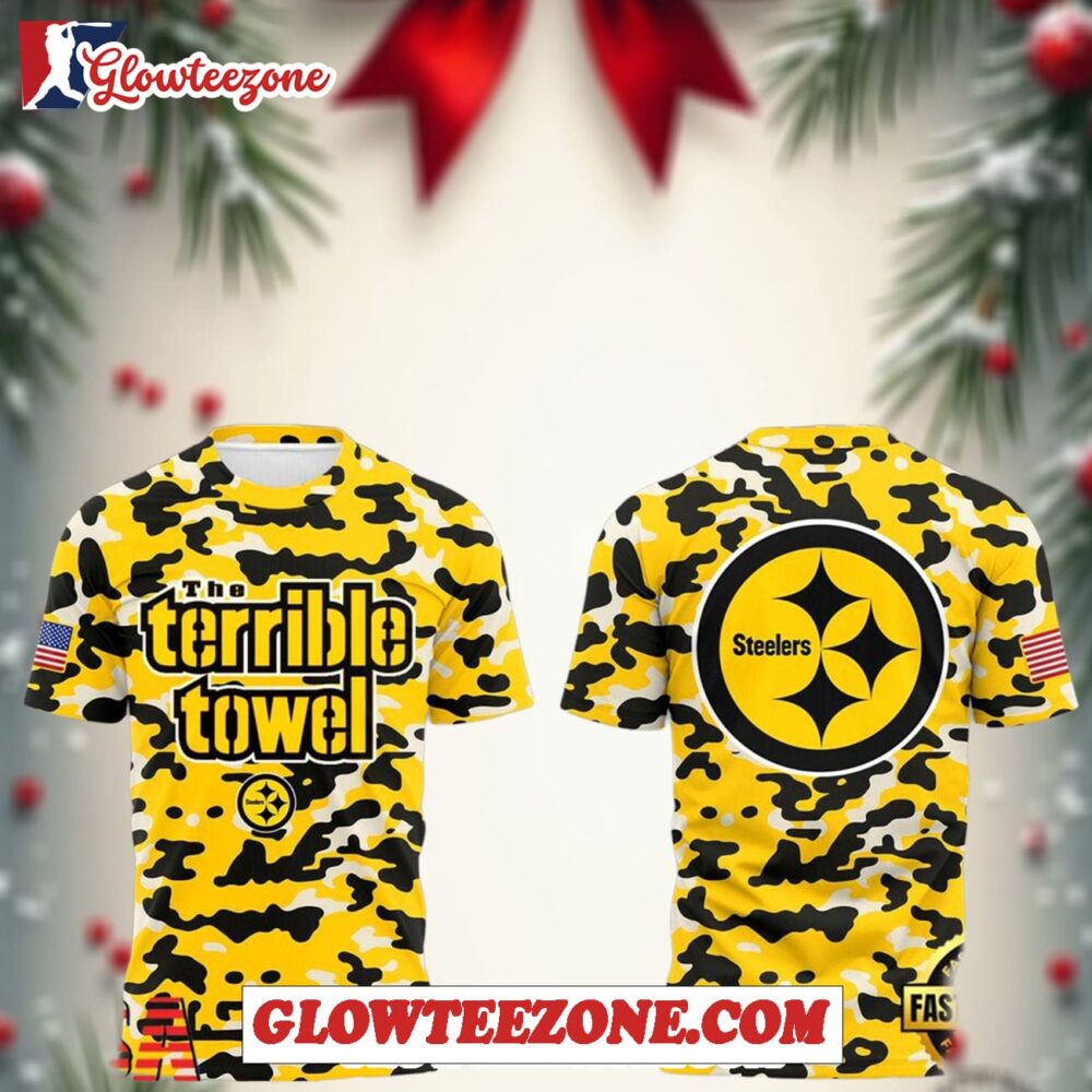 Pittsburgh Steelers The Terrible Towel Camo 3d Shirt 1
