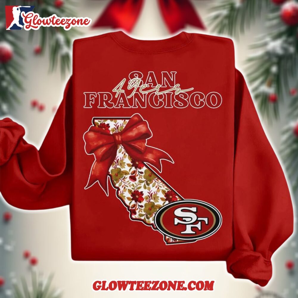 San Francisco 49ers 2025 Nfl Cozy State Bow Sweatshirt 1